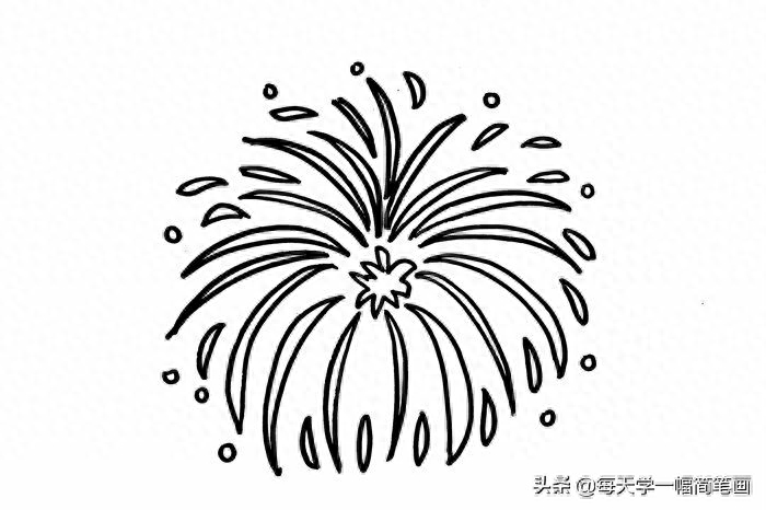 烟花简笔画简单又漂亮图片步骤教程（小学生烟花怎么画）