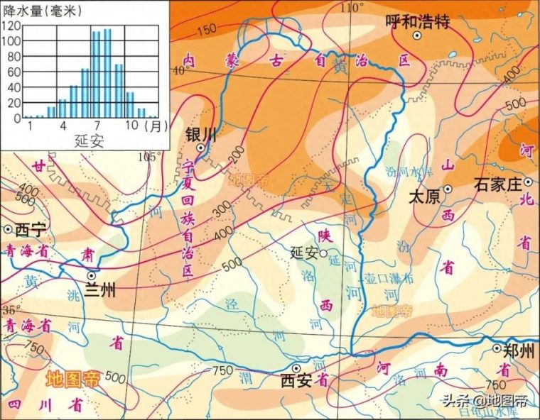 黄土高原的范围和位置（地势特点及大致界线）